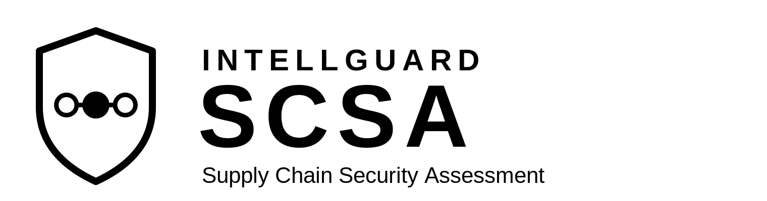 Projekt poziomego znaku IntellGuard SCSA w wersji monochromatycznej, wersja 0.9.